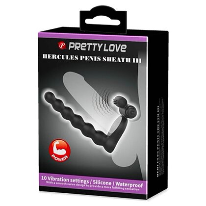 Inel Penis pentru Dublă Stimulare Hercules Negru