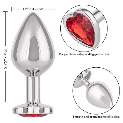 Jewel Large Ruby Heart Plug Roșu