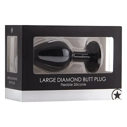 Large Diamond Anal Plug Negru