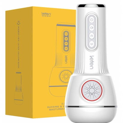 Leten SM340 Masturbator Reîncărcabil cu Sucţiune Și Vibraţie Alb