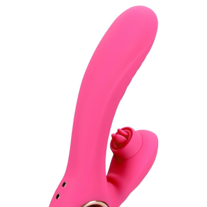 Loveline Rabbit Heat – Limbă Oscilantă, încălzire 19 cm Roz