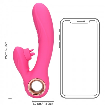 Loveline Rabbit Heat – Limbă Oscilantă, încălzire 19 cm Roz