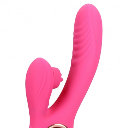 Loveline Rabbit Heat – Limbă Oscilantă, încălzire 19 cm Roz