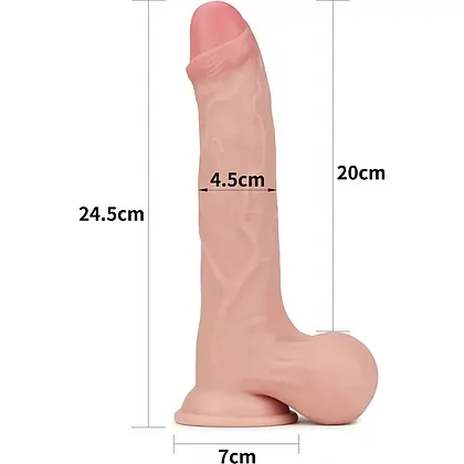 Lovetoy 24.5cm Sliding Skin – Dong Realist cu Testicule