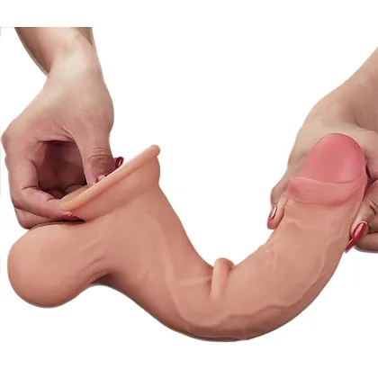 Lovetoy 24.5cm Sliding Skin – Dong Realist cu Testicule