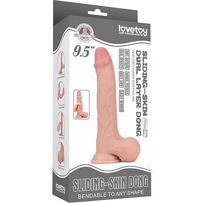 Lovetoy 24.5cm Sliding Skin – Dong Realist cu Testicule