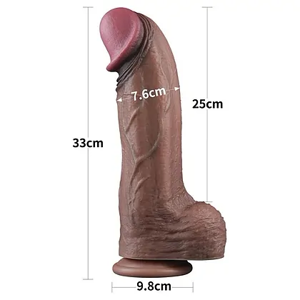 Lovetoy Dildo Dual-Layer XXL 33 cm – Realist, 7.6 cm