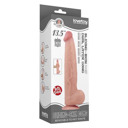 Lovetoy Dual-Layer 34 cm – TPE Realist cu Ventuză