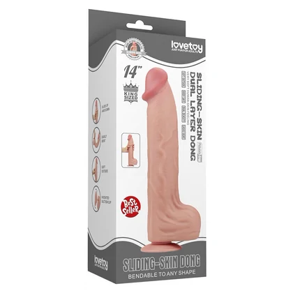 Lovetoy Dual Layer 36 cm Piele Moale și Miez Ferm