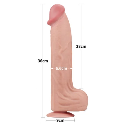 Lovetoy Dual Layer 36 cm Piele Moale și Miez Ferm