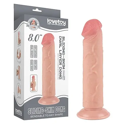 LoveToy Sliding Skin 20 cm — Dildo Realist cu Ventuză