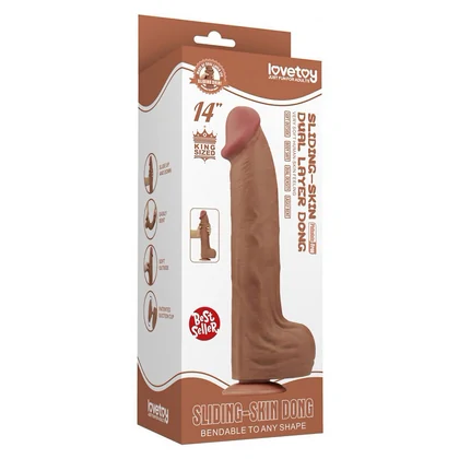 LoveToy Sliding Skin 36 cm Realist, Textură Naturală Maro