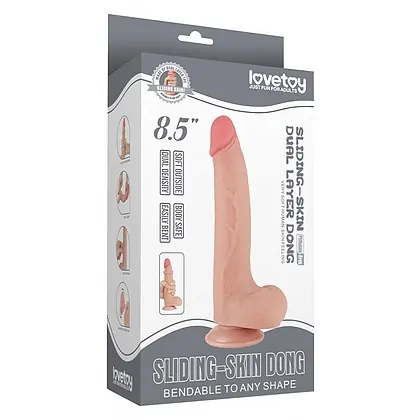LoveToy Sliding Skin Dildo 20 cm – Realist, Ventuză