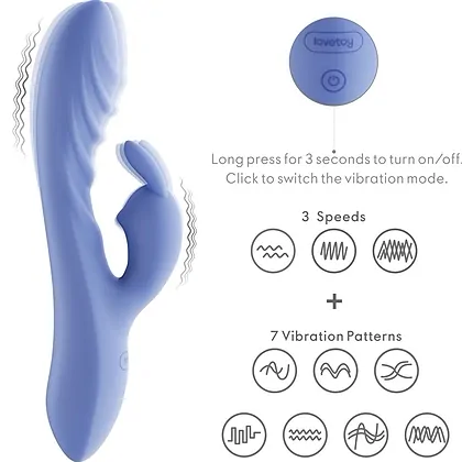 Lovetoy Swirl Vibrator Din silicon, 3+7, Reîncărcabil Mov