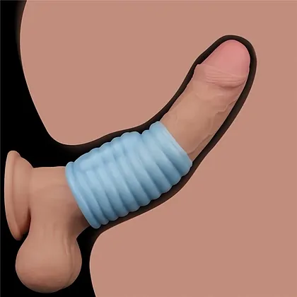 Lovetoy Wave Knights - Inel Vibrator Discret, 10 cm Albastru