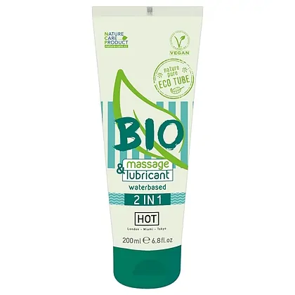 Lubrifiant 2 in 1 Hot Bio Waterbased Aloe Vera 200ml