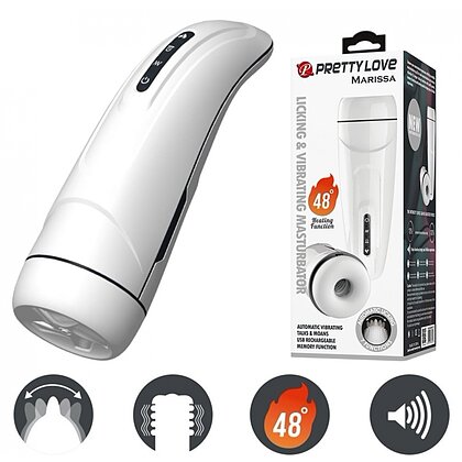 Masturbator Cu Vibrații Și Încălzire Marissa Alb