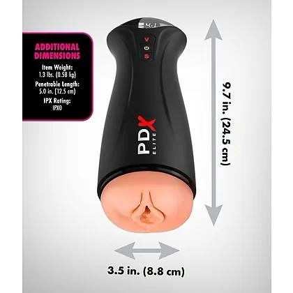 Masturbator Pipedream PDX Elite Auto-Sucțiune Texturată Negru