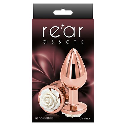 Medium Rose Anal Plug Alb