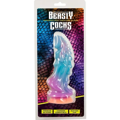 Mystic Dragon – Dildo Fosforescent cu Ventuză Puternică 21.5cm Multicolor