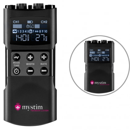 Mystim Tension Lover 2, EStim Reîncărcabil cu 2 Canale Negru