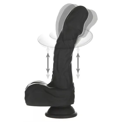 Naked Addiction 23 cm, Vibrator Rotativ și De împingere Negru