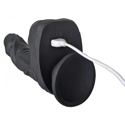 Naked Addiction 23 cm, Vibrator Rotativ și De împingere Negru