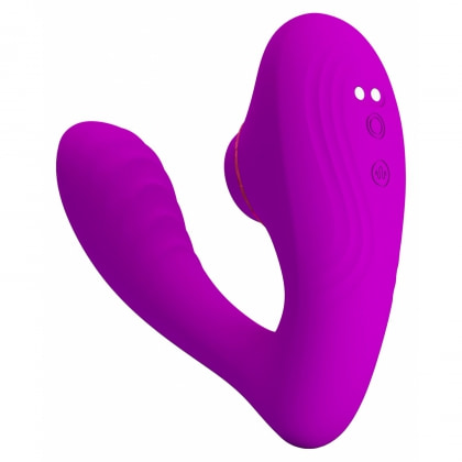 Nauty Stimulare Dublă 10 Vibrații Vaginale 7 Pulsații Clitoris Roz