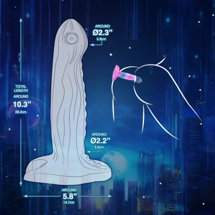 NMC Dildo 21.6 cm – silicon Lichid cu Ventuză Puternică Multicolor