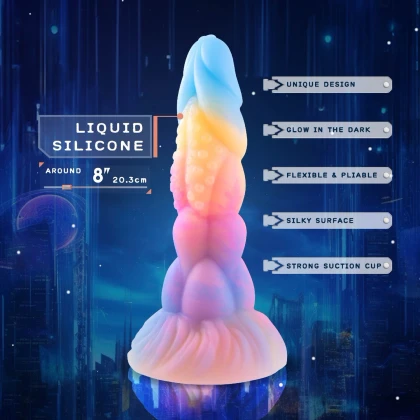 NMC Monster 20,3 cm — Dildo Silicon Fosforescent Multicolor