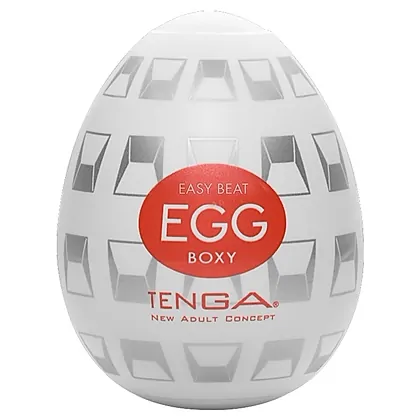 Ou TENGA Boxy Compact cu Textură Gradată  7cm Alb