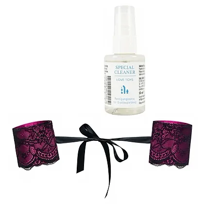 Pachet Cătușe Obsessive Roseberry Mov + Special Cleaner Love Toys 50ml Roz