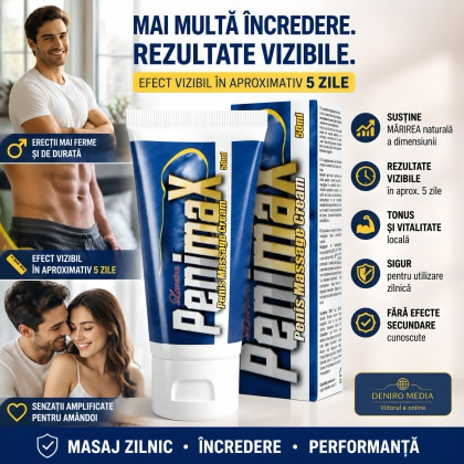 Pachet Cremă Mărire Mega Penis 75ml + Cremă Penis Enlargement Penimax 50ml