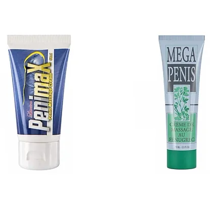 Pachet Cremă Mărire Mega Penis 75ml + Cremă Penis Enlargement Penimax 50ml