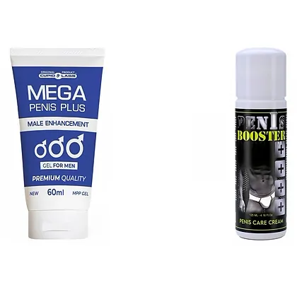 Pachet Gel Mărire Penis Mega Penis Plus 65ml Și Cremă Pentru Potență Penis Booster 125ml