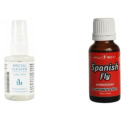 Pachet Picături Afrodisiace Spanish Fly 20ml + Special Cleaner Love Toys 50ml