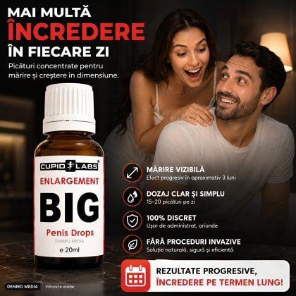 Pachet Picături Big Penis Drops 20ml + Cremă Mărirea Penisului Enlargo 100ml