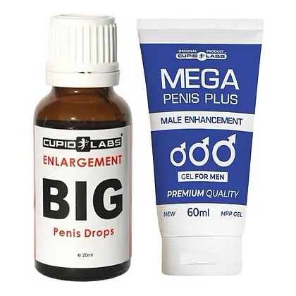 Pachet Picături Big Penis Drops 20ml Și Gel Mărire Penis Mega Penis Plus 65ml