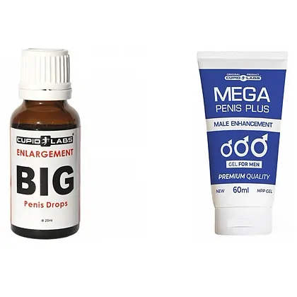 Pachet Picături Big Penis Drops 20ml Și Gel Mărire Penis Mega Penis Plus 65ml