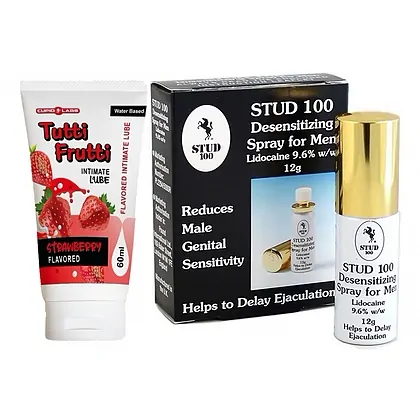 Pachet Spray Stud 100 Original + Lubrifiant Sex Oral Căpșuni 100ml