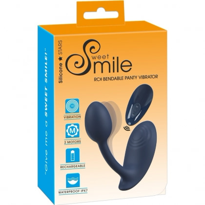 Panty Flexibil Sweet Smile — 2 Motoare, 10 Moduri Albastru