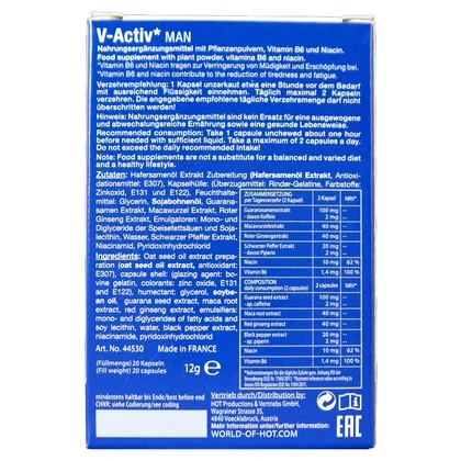 Pastile Potentă V-Activ Pentru Bărbați 20buc