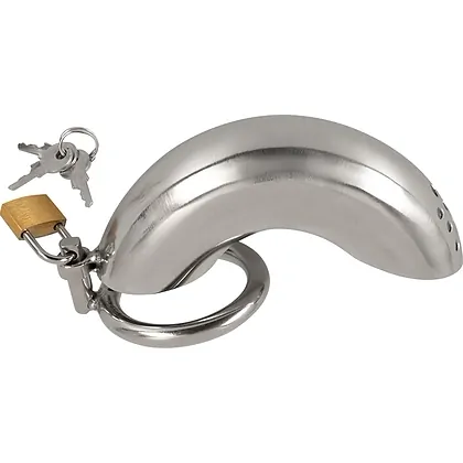 Penis cage curved Argintiu