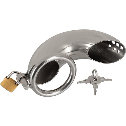 Penis cage curved Argintiu