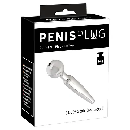 Penis Plug Cum-Thru Argintiu