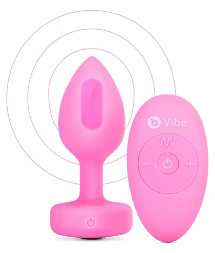Plug Anal B-Vibe cu Inimă - 15 Moduri, 6 Nivele Roz