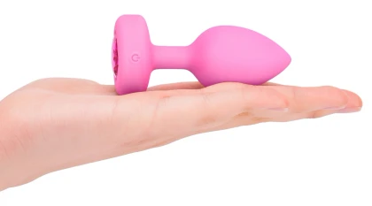 Plug Anal B-Vibe cu Inimă - 15 Moduri, 6 Nivele Roz