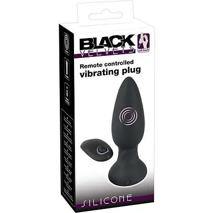 Plug Anal Black Velvets RC Vibrating Negru