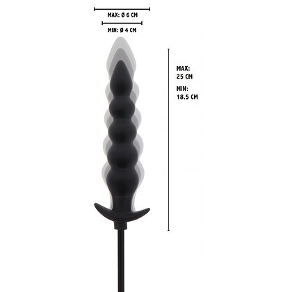Plug Anal Gonflabil Striat Negru - 18.5–23 cm