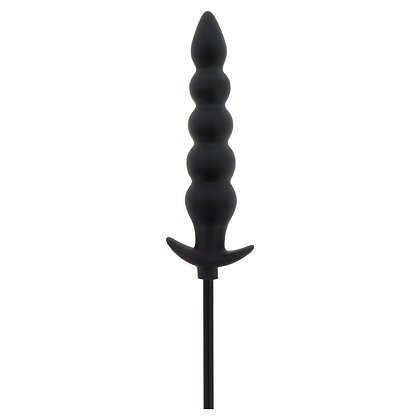 Plug Anal Gonflabil Striat Negru - 18.5–23 cm